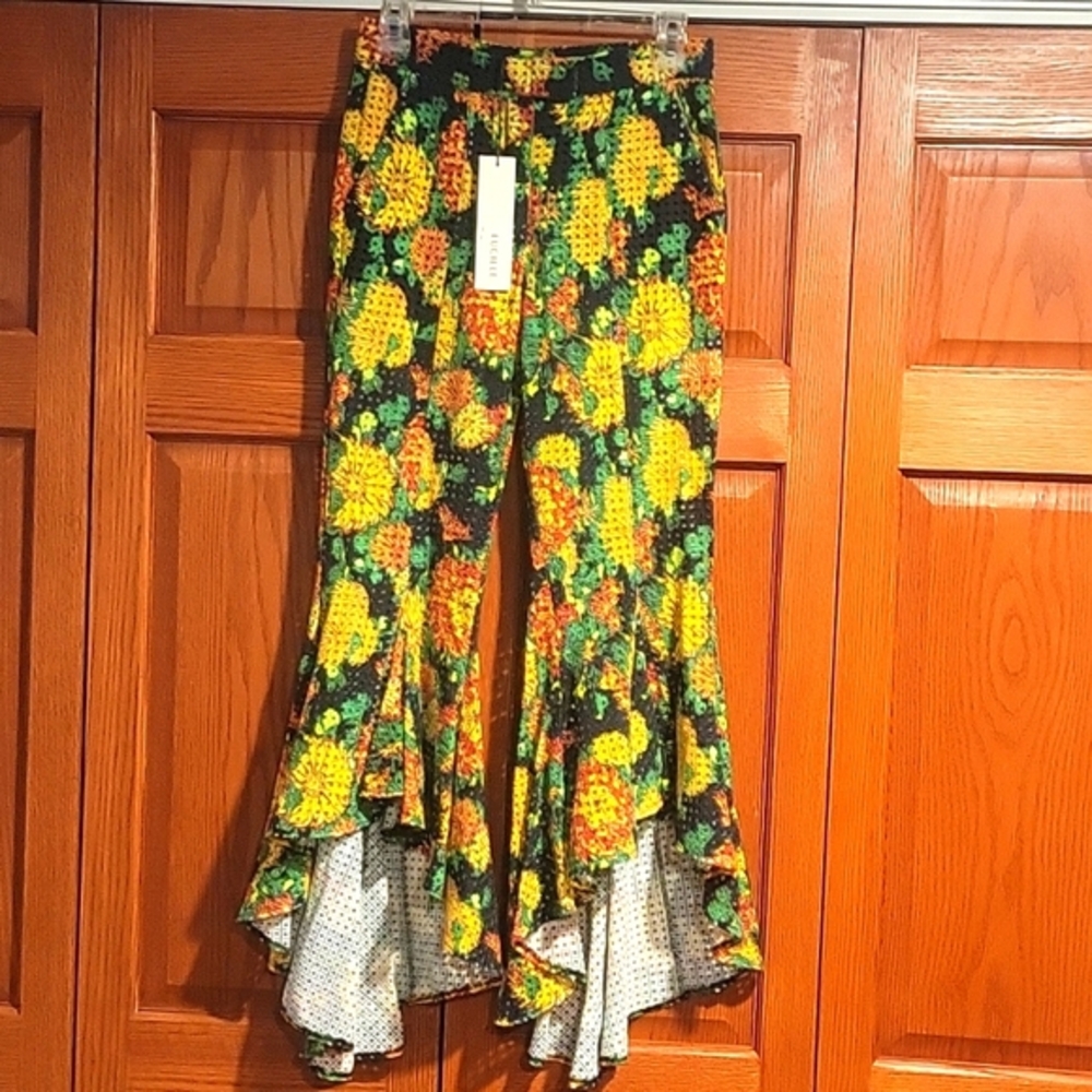 Lucille Eyelette Bell Leg Pants